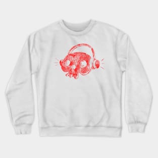 Red Music Skull Crewneck Sweatshirt